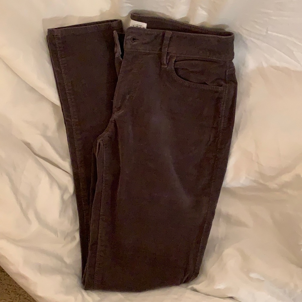 Loft Curvy Skinny Gray Corduroy Pants